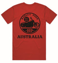 Load image into Gallery viewer, HarleyPorn red T-shirt -  Logo White or Black