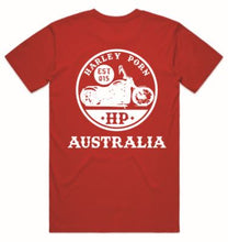 Load image into Gallery viewer, HarleyPorn red T-shirt -  Logo White or Black