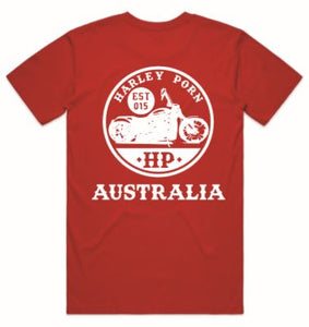 HarleyPorn red T-shirt -  Logo White or Black